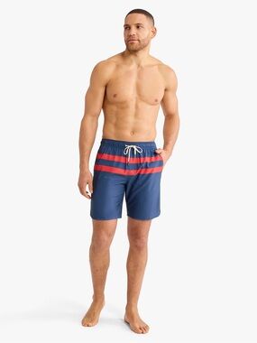 Fair Harbor Blue Elastic Waistband Swim Shorts